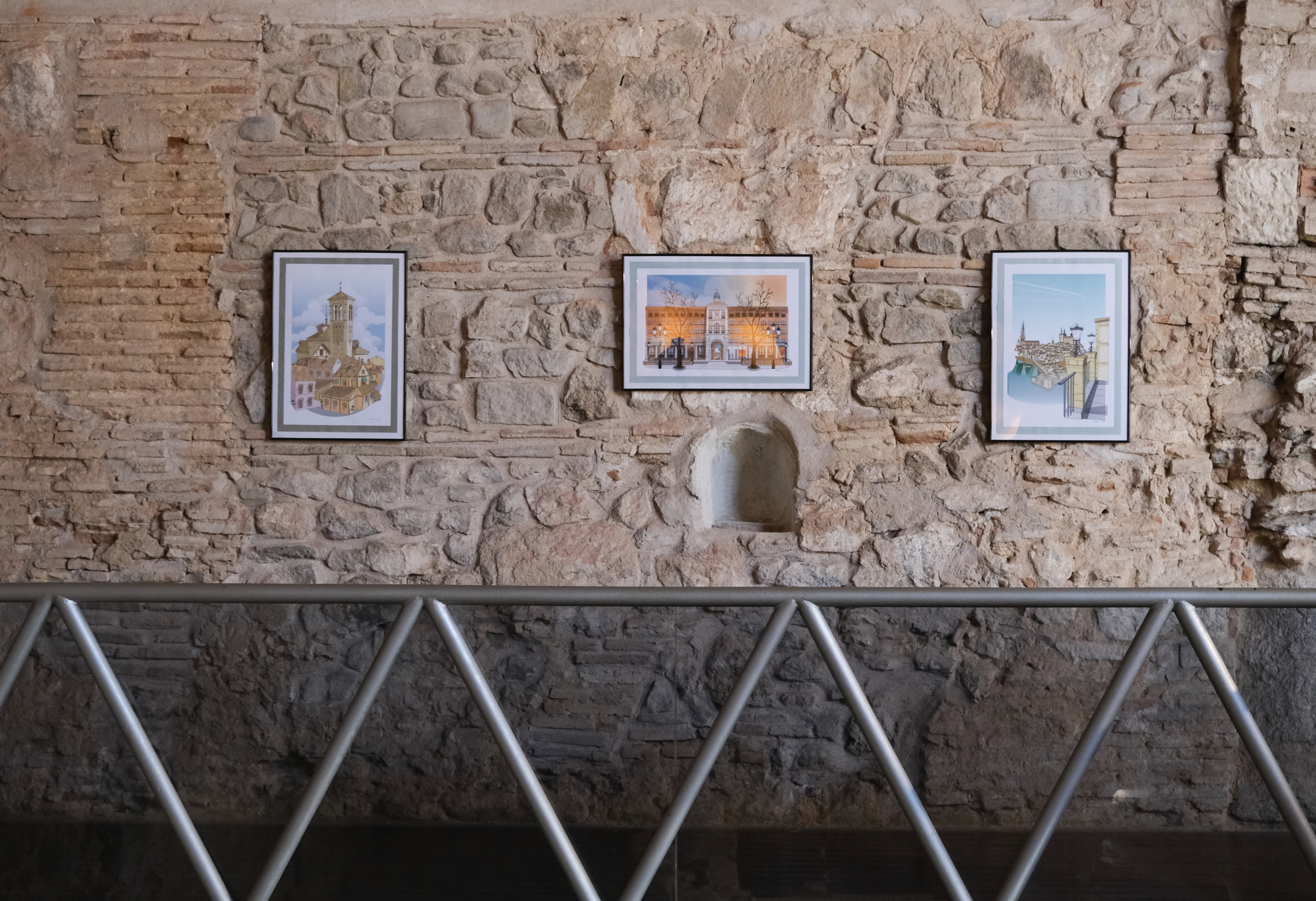 Tres obras de la exposición 'Toledo Vectorial' de Jaime Riaño